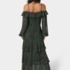 Long Sleeve Off the Shoulder Tiered Maxi Dress