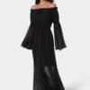 Off the Shoulder Bell Sleeve Maxi Dress